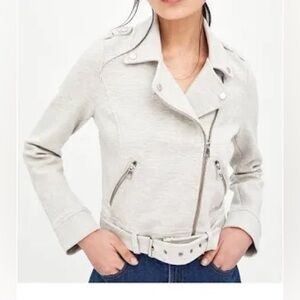Zara Light Gray Jersey moto jacket
